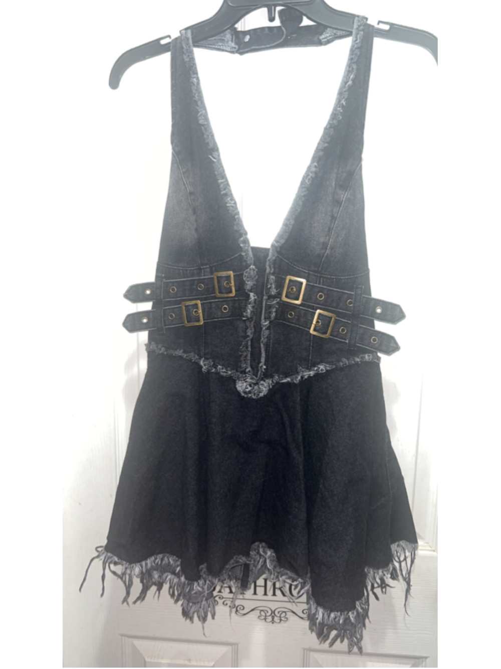 Women's Romwe Black Denim Mini Dress Size S